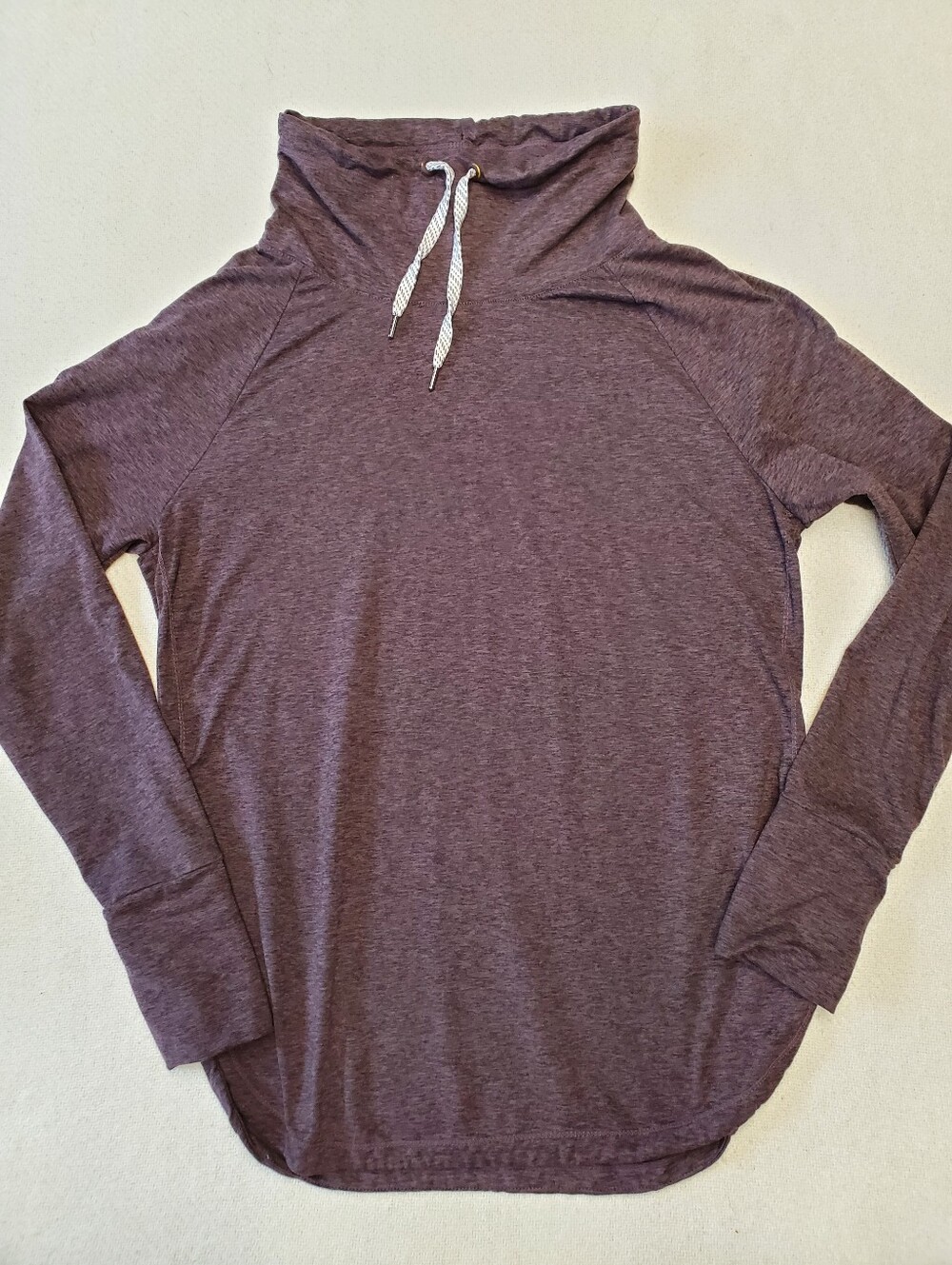 Member's Mark Womens M Funnel Neck Pullover Plum Heather Soft Cowl Athleisure